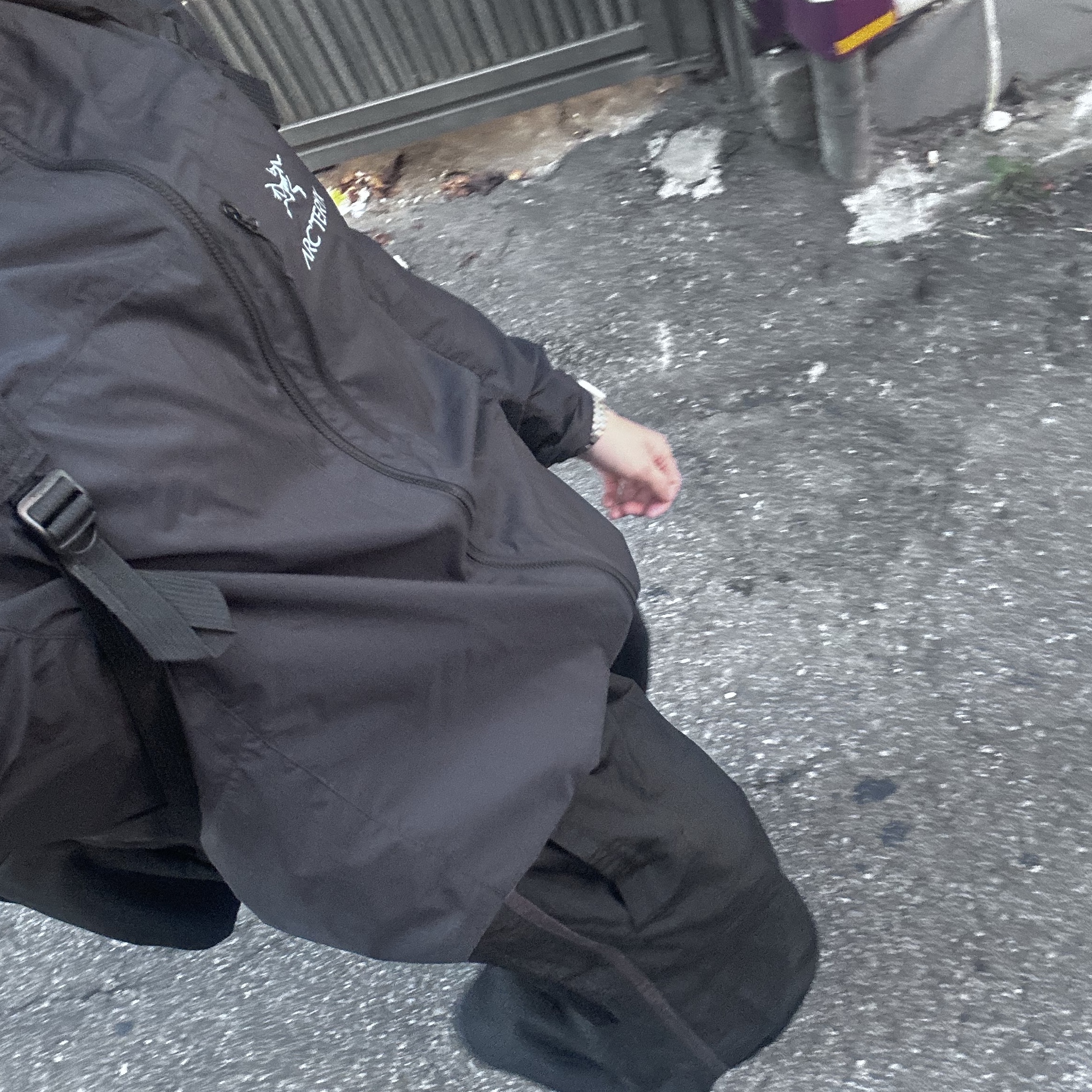 Arc'teryx Squamish Hoody Black, Polyteru Human Index Index Track Pants Black/Purple 착용 스타일 - 1