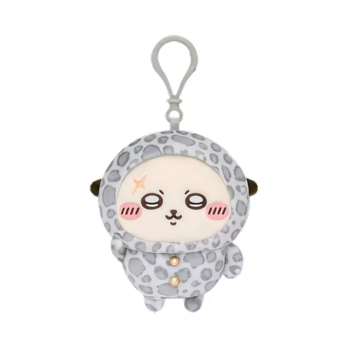 치이카와 x 돈키호테 레오파드 프린트 파자마 마스코트 키링 랏코(Chiikawa x Don Quijote Leopard Print Pajama Mascot Keyring Rakko)