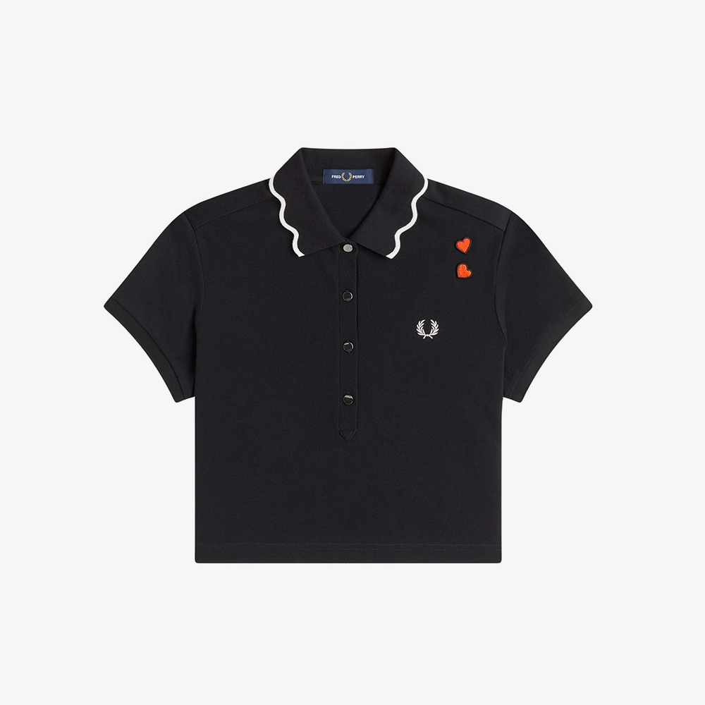 프레드페리 x 에이미와인하우스 스캘롭트 트림 폴로 셔츠 - 블랙(Fred Perry x Amy Scalloped Trim Polo Shirt Black) - 5