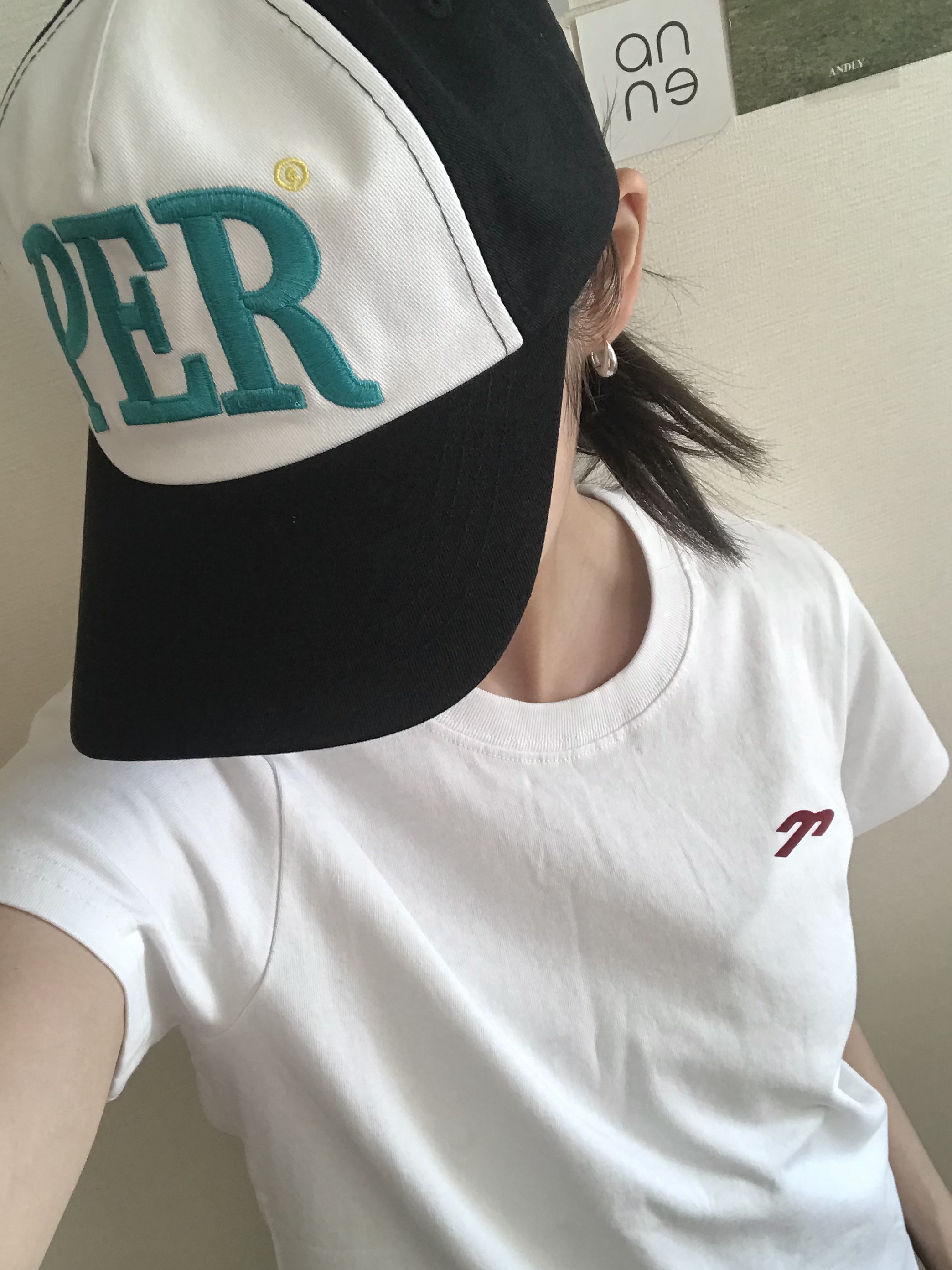 Permanent Archive 5-Panel PER Cap Two-Tone Black 착용 스타일