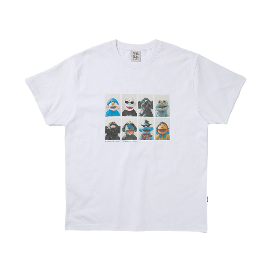 예스아이씨 더 키딩 헤즈 프레임 티셔츠 화이트(YESEYESEE The Kidding Heads Frame Tee White)