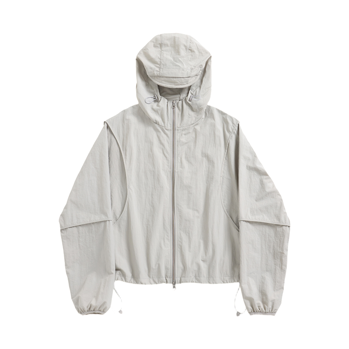 해칭룸 크롭 윈드브레이커 라이트 그레이(Hatchingroom Crop Windbreaker Light Grey)