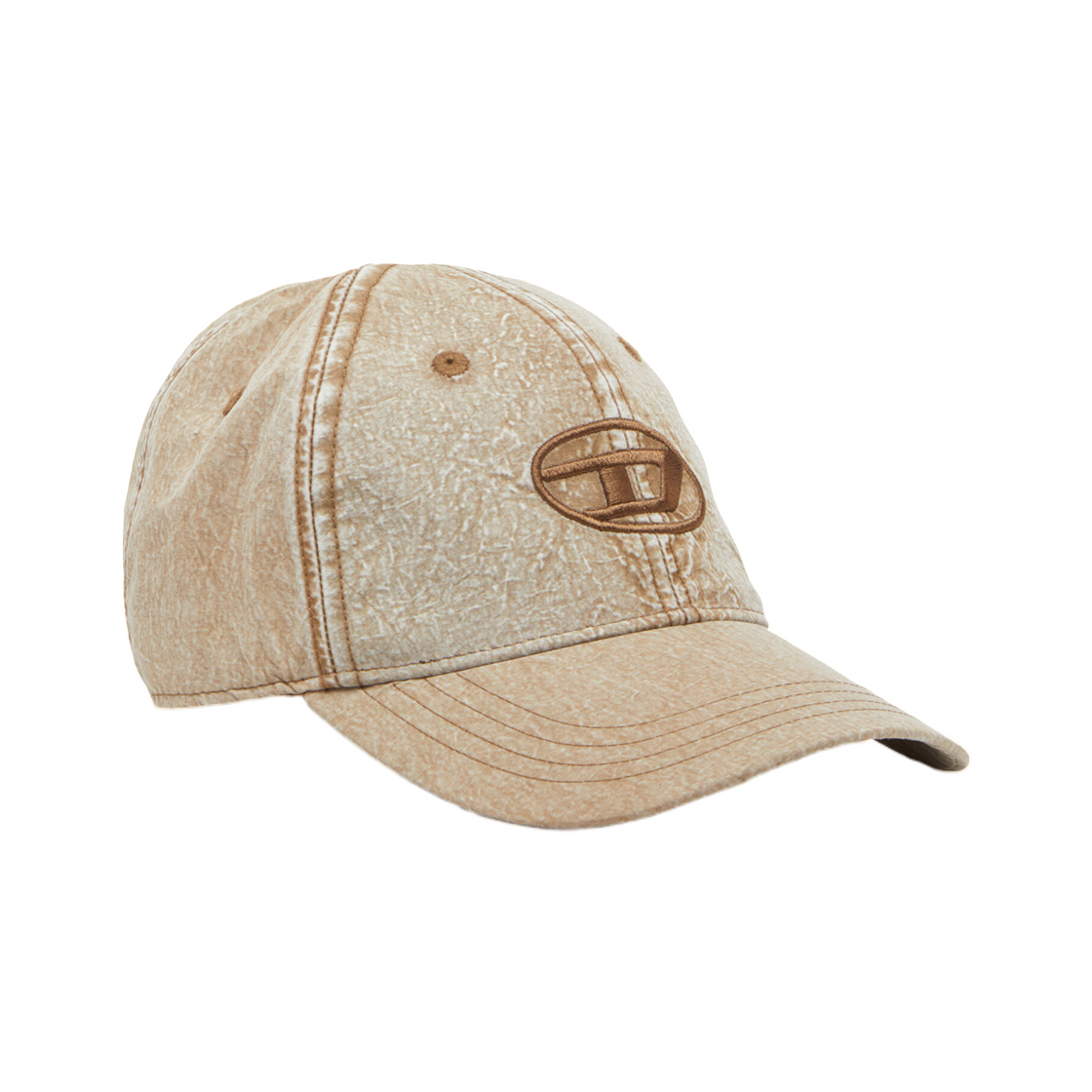 A215230PLBH-7BD Diesel Baseball Cap with Embroidered Oval D Light Brown