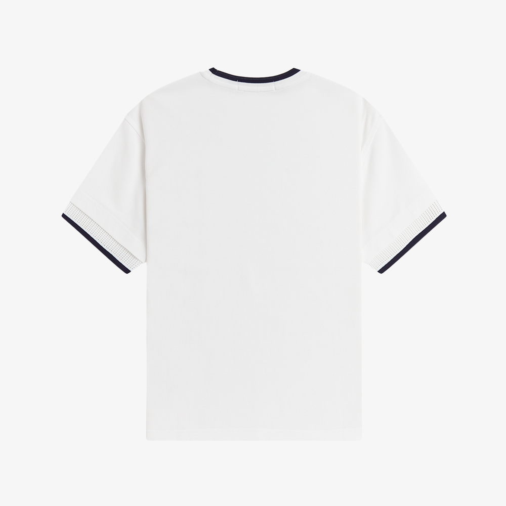 프레드페리 우먼즈 팁드 메쉬 피케 티셔츠 스노우 화이트(Fred Perry Womens Tipped Mesh Pique T-Shirt Snow White) - 6