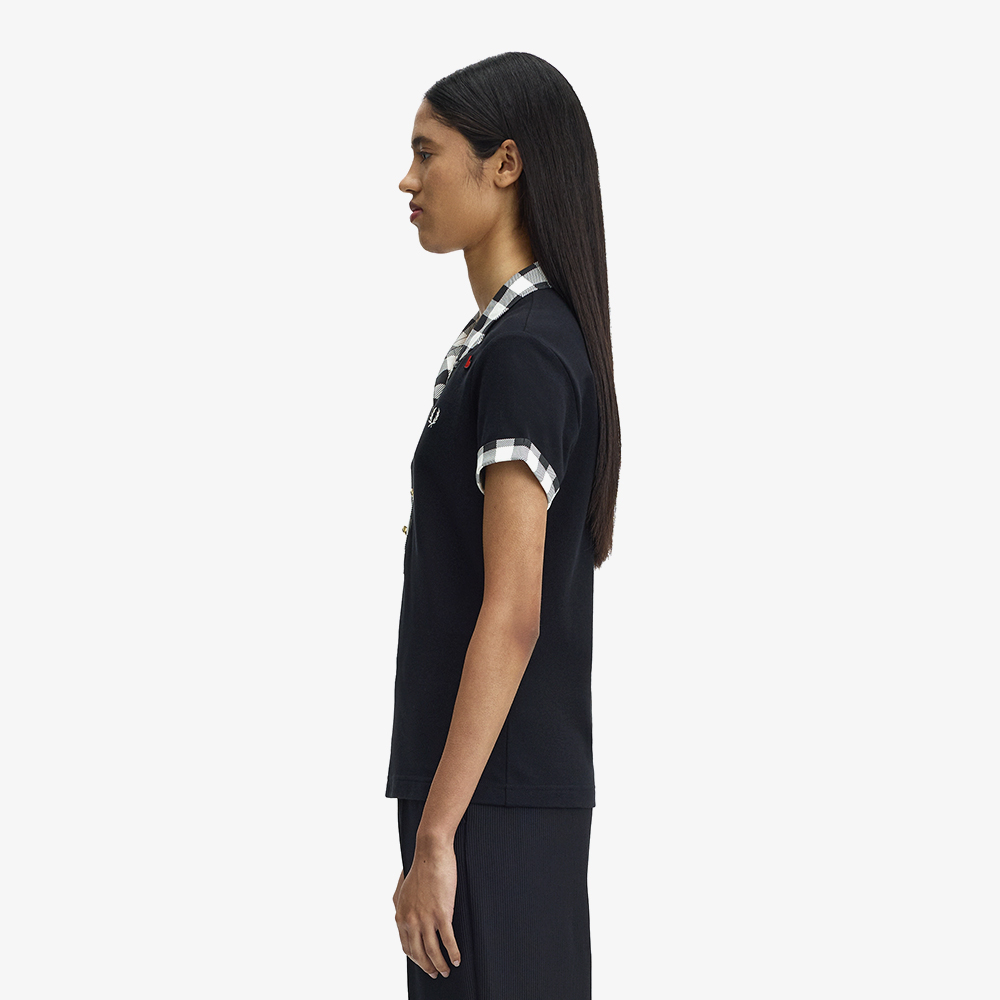 프레드페리 x 에이미와인하우스 프린트 트림 폴로 셔츠 블랙(Fred Perry x Amy Printed Trim Polo Shirt Black) - 2