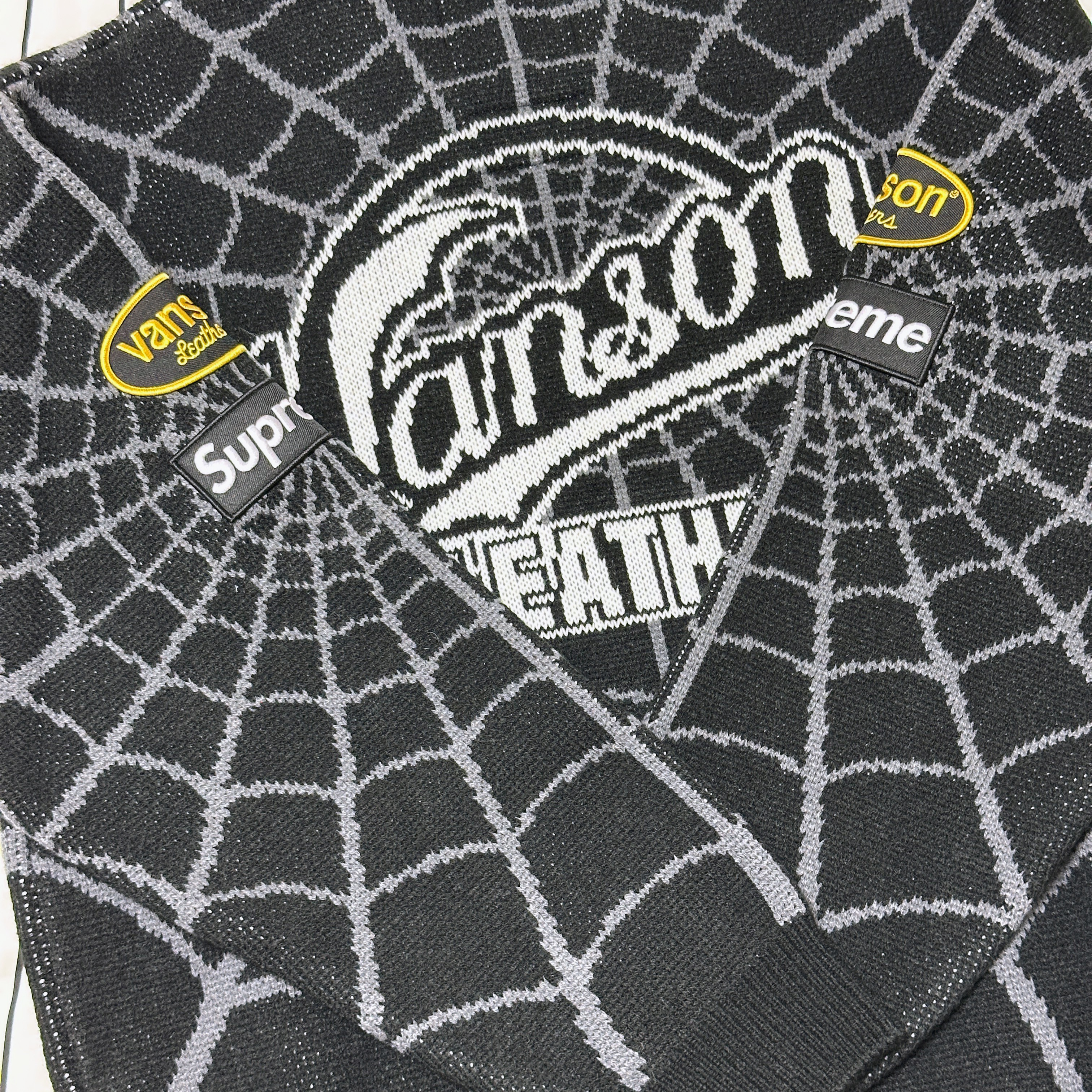 Supreme x Vanson Leathers Spider-Man Sweater Black - 26SS 착용 스타일