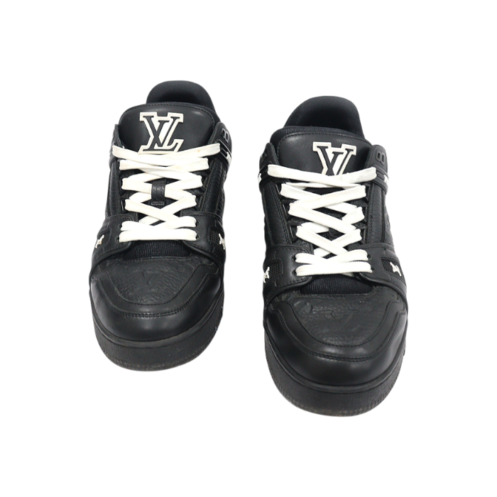 ITJALC4L42AJ Louis Vuitton Black Monogram Calfskin LV Trainer Sneakers