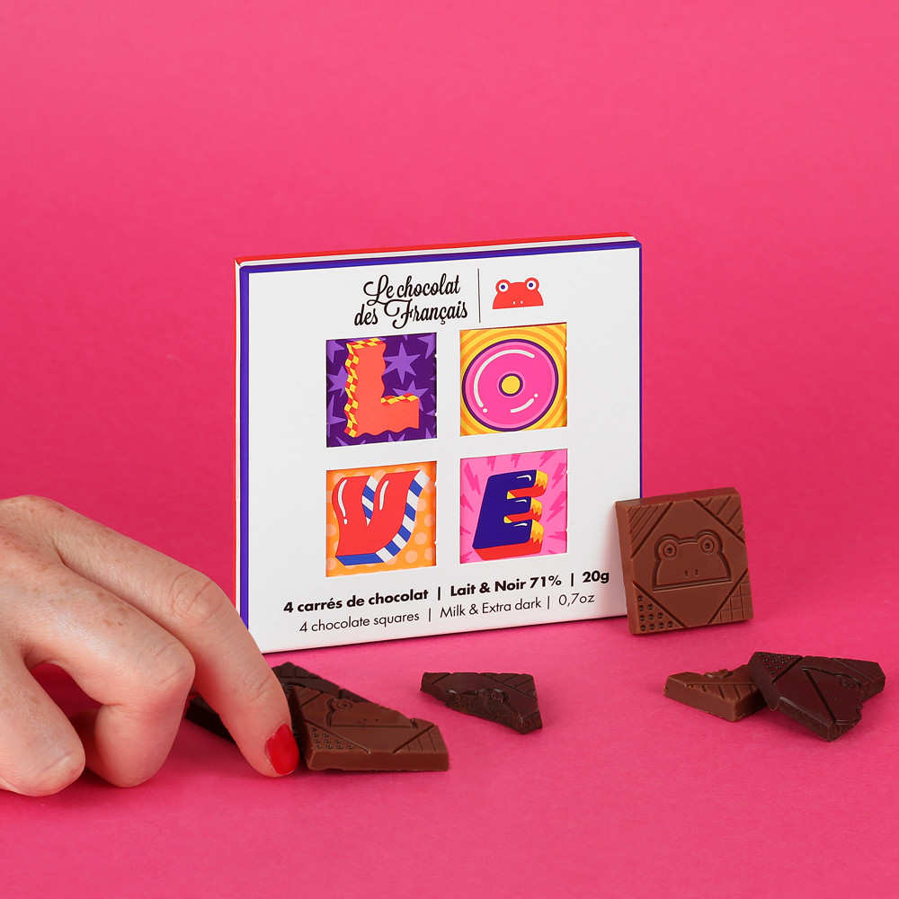 르쇼콜라데프랑세즈 러브 4구 미니세트 (다크/밀크)(LE CHOCOLAT DES FRANCAIS Love 4 Chocolate) - 2
