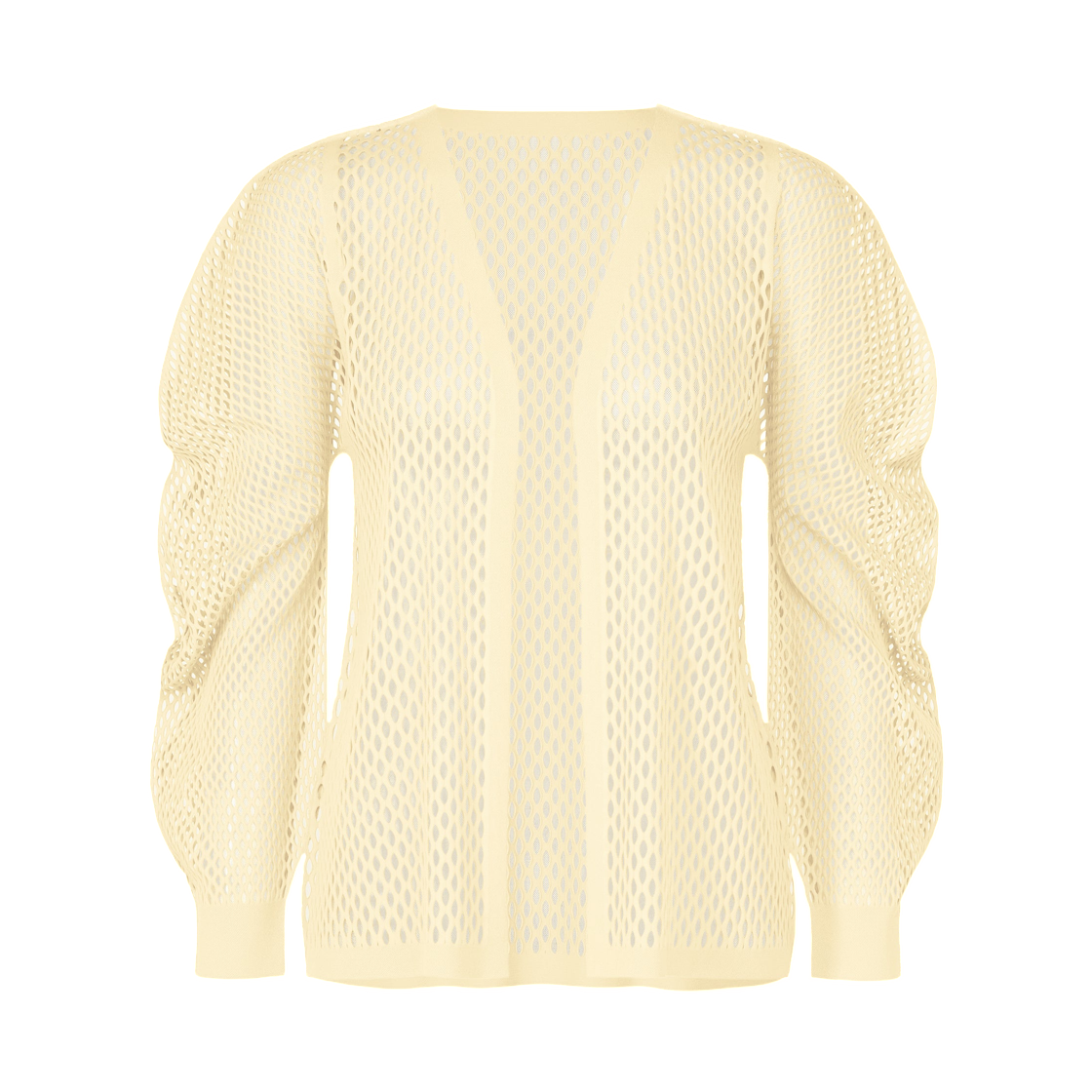 PP61-KO663-2 (W) Pleats Please Issey Miyake A-Poc Basket Cardigan Off White