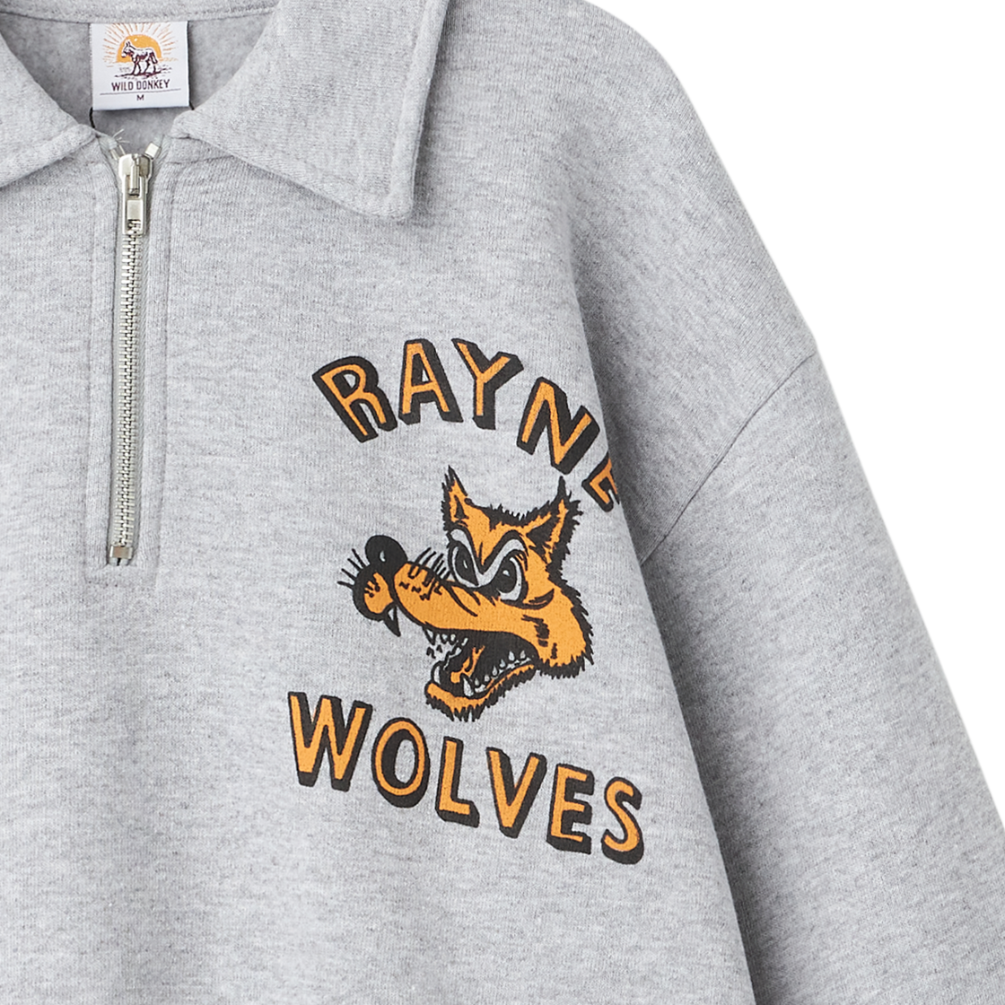 와일드 동키 울브스 하프 집 헤더 그레이 - 26FW(Wild Donkey Wolves Half Zip Heather Grey - 26FW) - 4