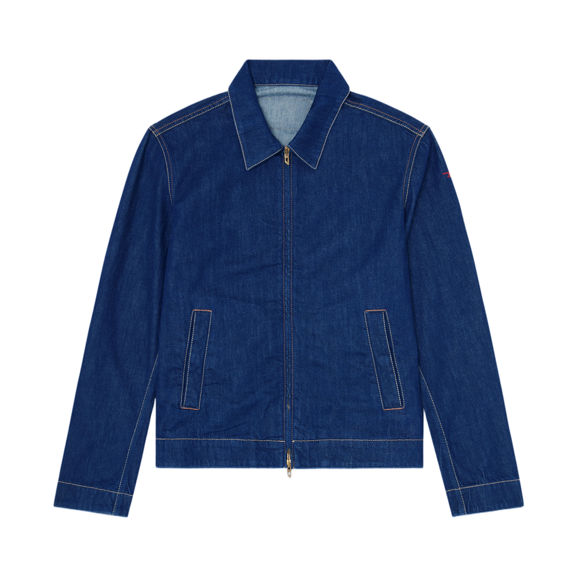 A1374109Q09-01 Diesel Coach Jacket In Rinse Denim Medium Blue
