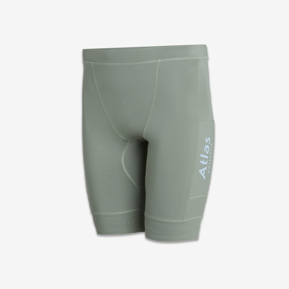 아틀라스 콜렉티프 일루미 트랙스 V2 남성 러닝 하프 타이즈 올리브(Atlas COLLECTIF Illumi Trax V2 MENS Running Half Tights OV) - 3
