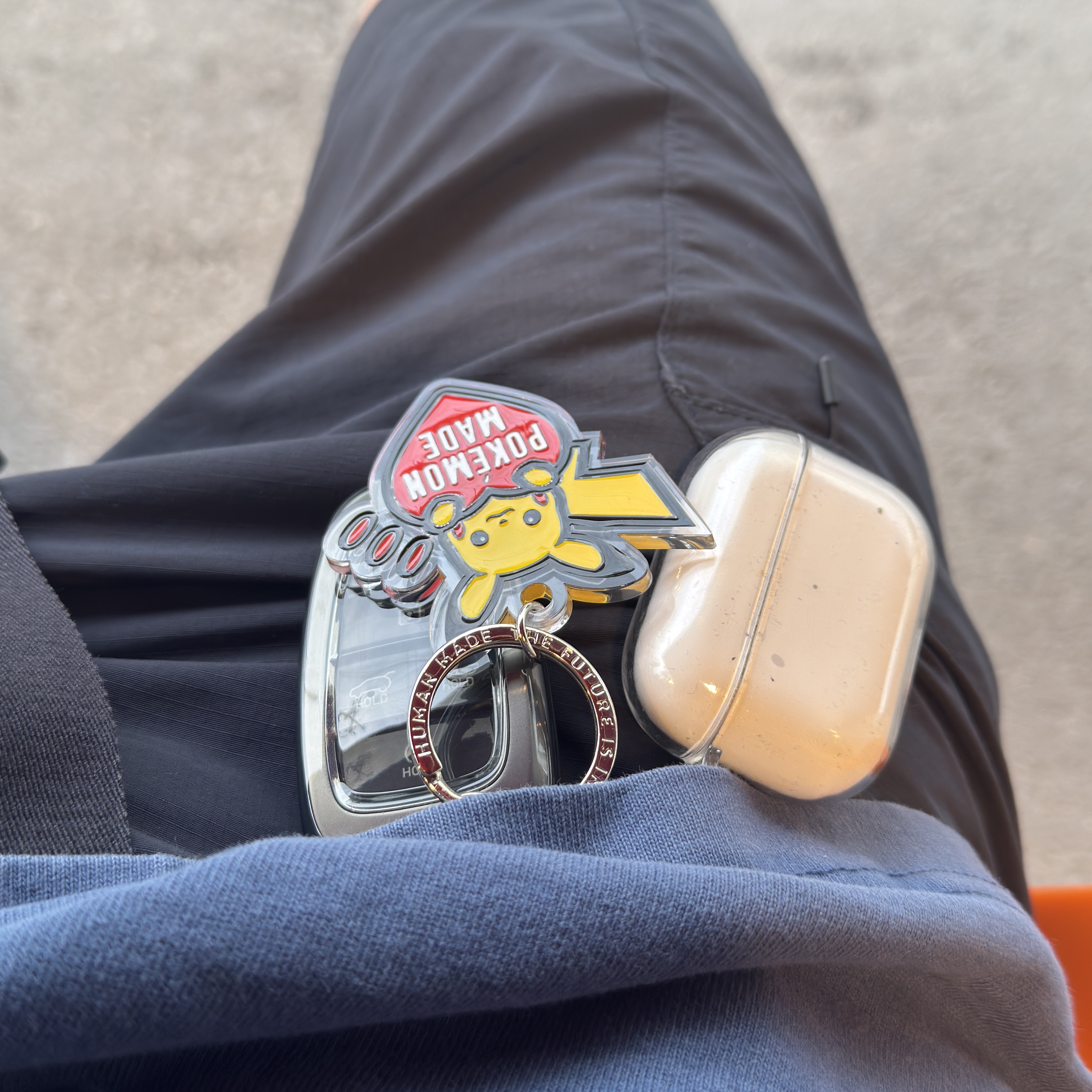 Human Made x Pokemon Made Key Ring #1 Red 착용 스타일