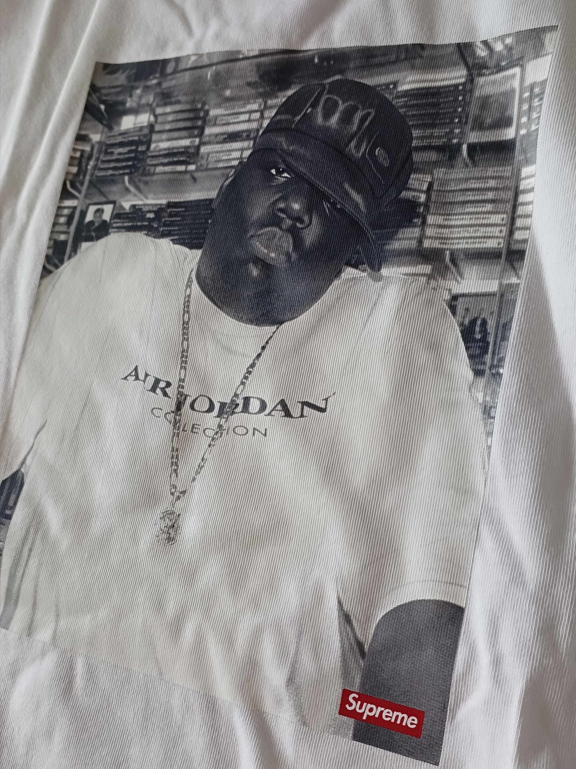 Supreme x Jordan Biggie S/S Top White - 24FW 착용 스타일