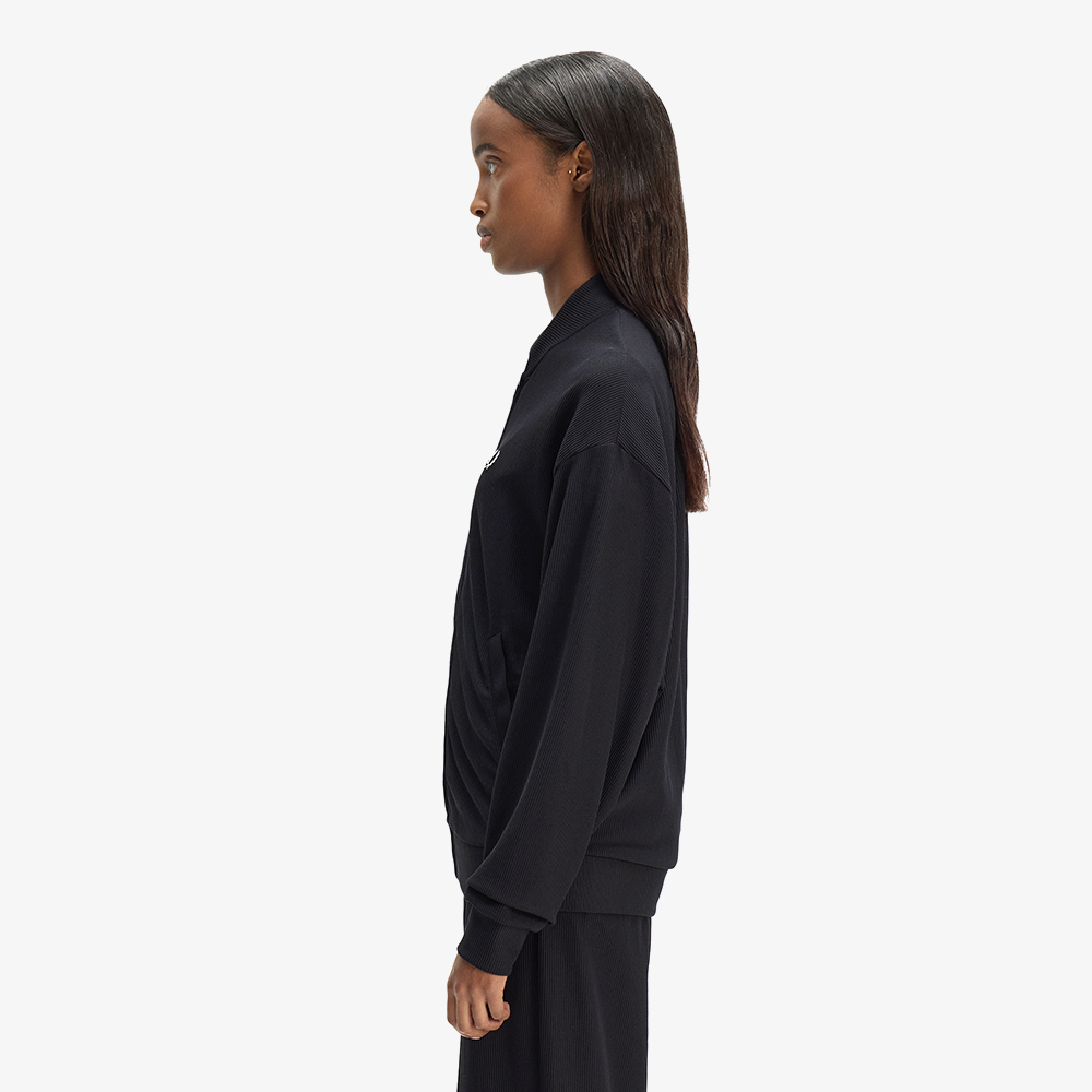 프레드페리 우먼즈 립 트리코트 보머 재킷 블랙(Fred Perry Womens Rib Tricot Bomber Jacket Black) - 2