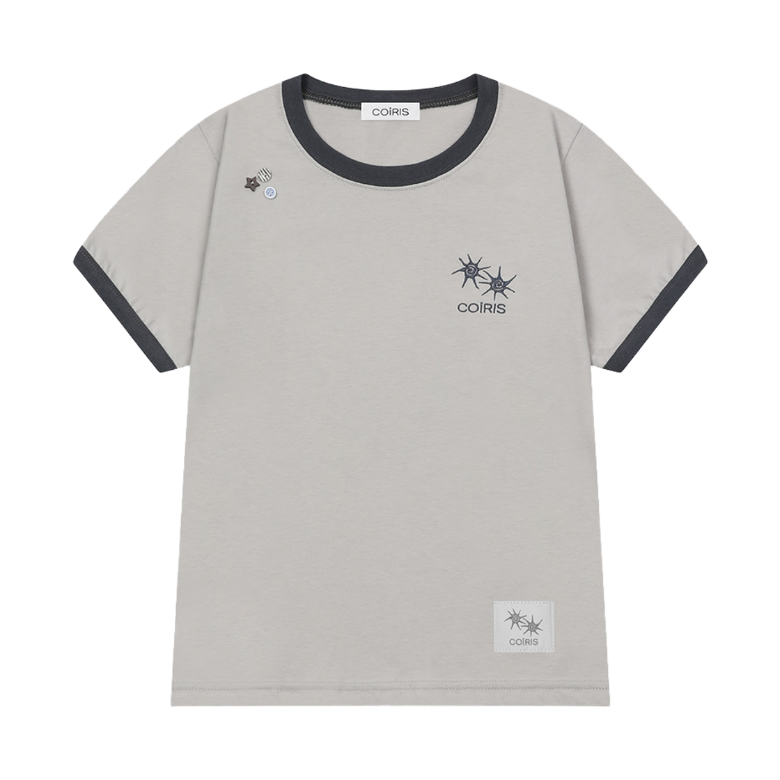 C-P00000HO Coiris Morent Button Ringer Half T Gray