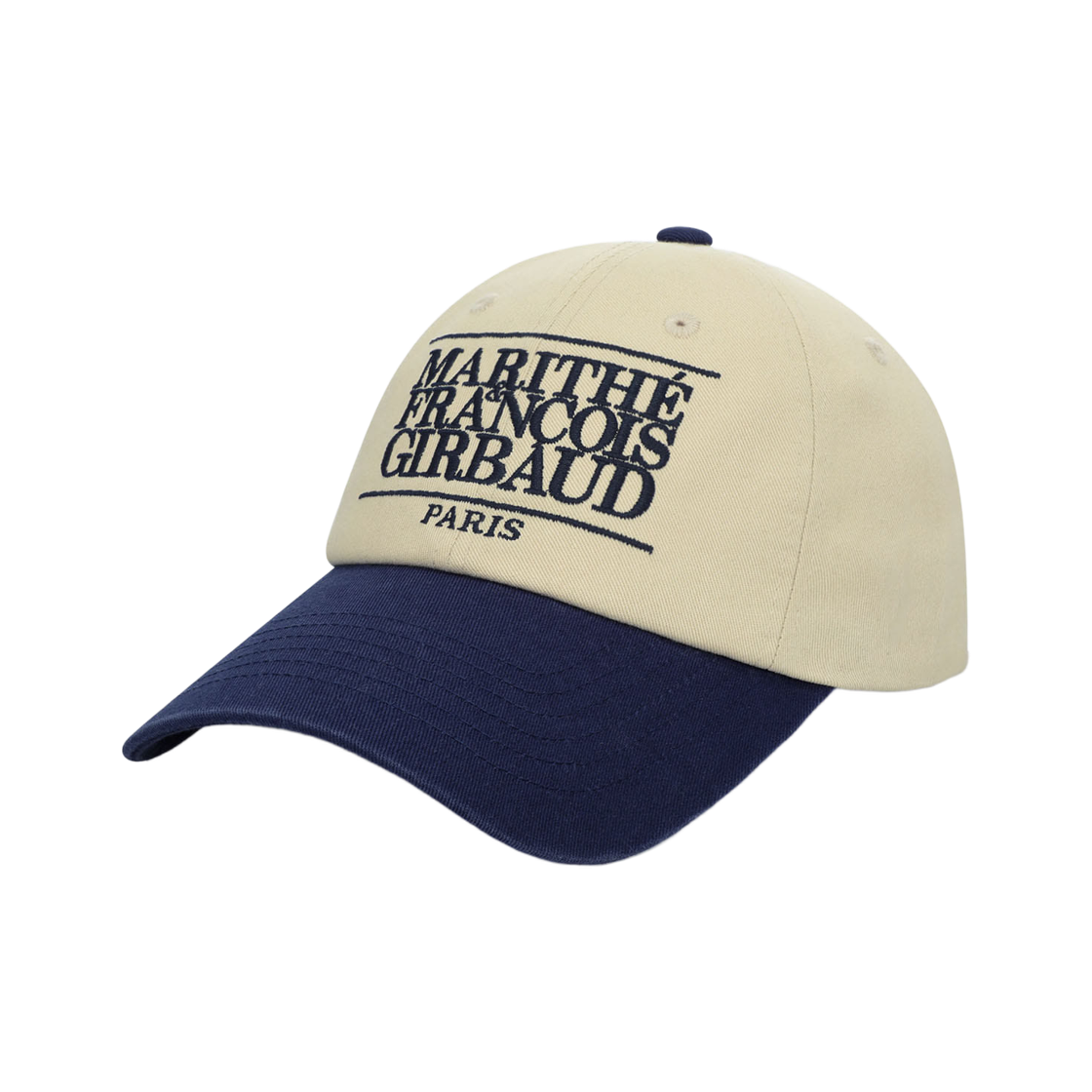 마리떼 프랑소와 저버 클래식 로고 6-패널 컬러 블록 캡 네이비(Marithe Francois Girbaud Classic Logo 6-Panel Color Block Cap Navy)
