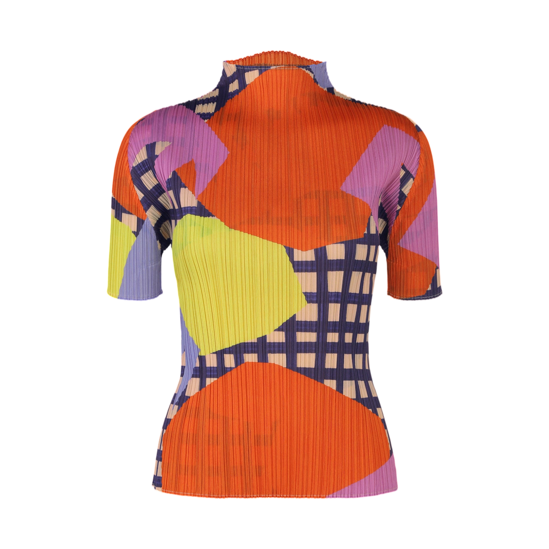 PP61-JK722-97 (W) Pleats Please Issey Miyake Market High-Neck Top Tomato