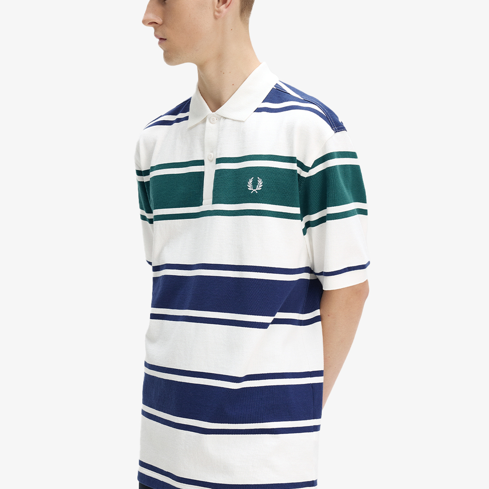 프레드페리 릴렉스드 스트라이프 폴로 셔츠 스노우 화이트(Fred Perry Relaxed Striped Polo Shirt Snow White) - 3