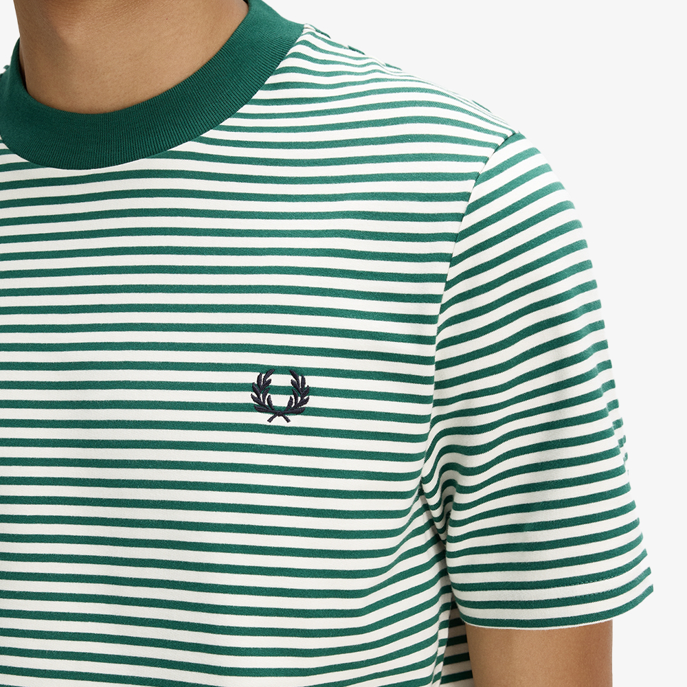 프레드페리 파인 스트라이프 헤비웨이트 티셔츠 스포츠그린(Fred Perry Fine Stripe Heavy Weight T-Shirt Sport Green) - 4