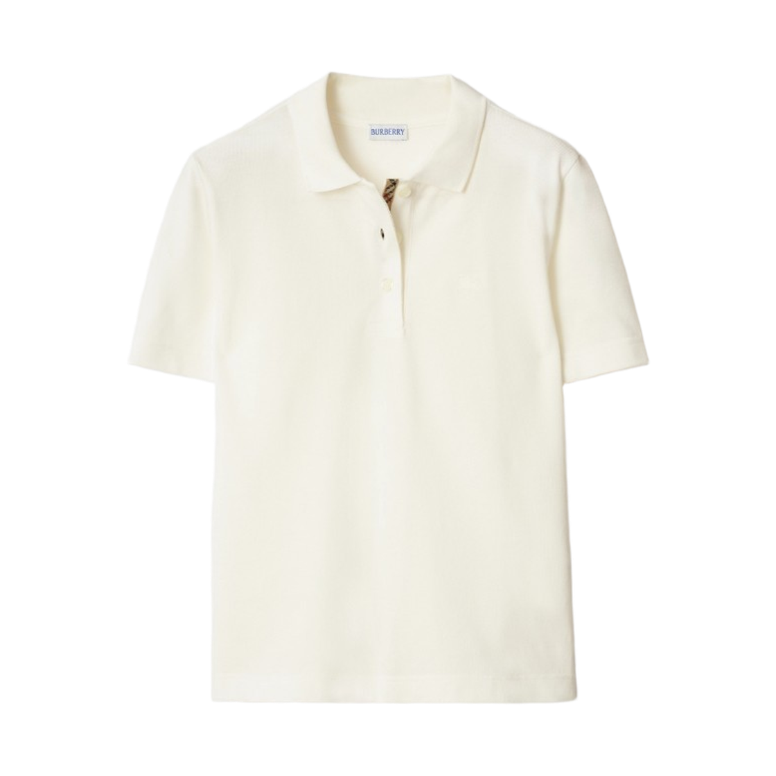 8118961 (W) Burberry Cotton Polo Shirt Chalk White