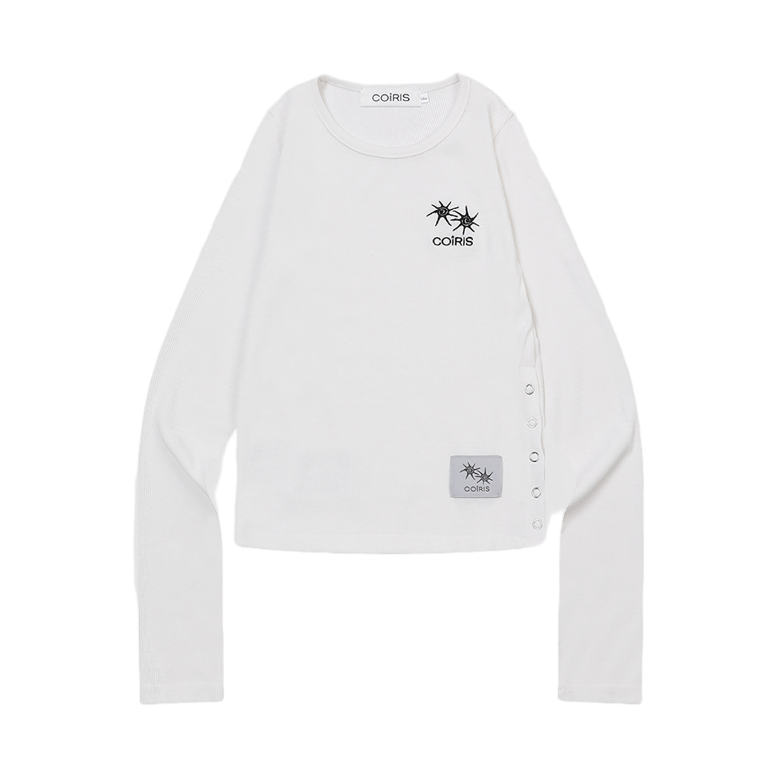 C-P00000EX Coiris Soren Side Button Long Sleeve T White