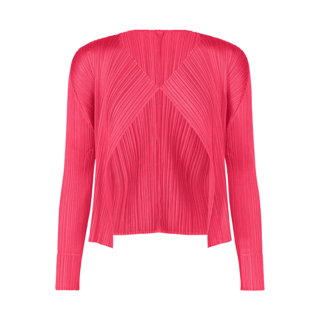 PP61-JO163-26 (W) Pleats Please Issey Miyake Monthly Colors June Cardigan Bright Pink
