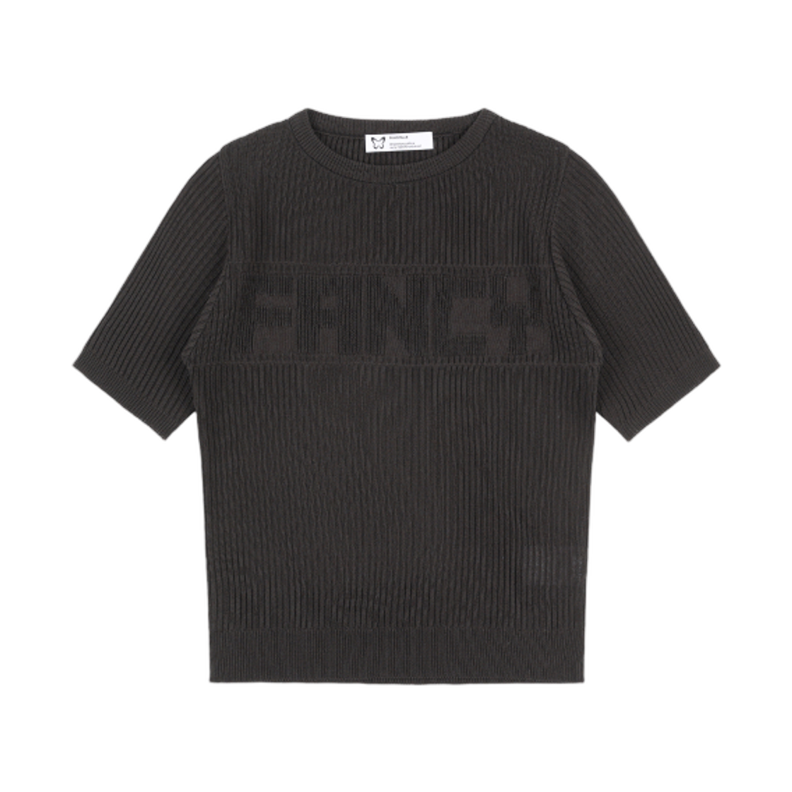 (W) 팬시 클럽 이노센트 니트 티셔츠 블랙((W) Fancy Club Innocent Knit T-Shirt Black)