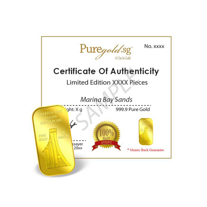 퓨어골드 24K 순금 싱가폴 프리미엄 골드바 1g 마리나배이샌즈(puregoldsg Marina Bay Sands 1g Gold Bar) - 4