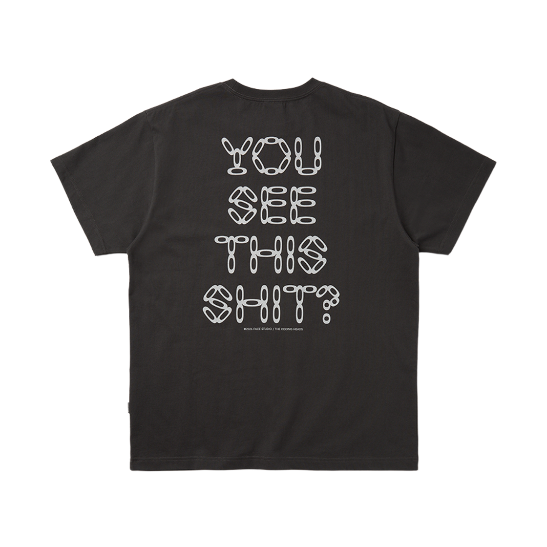 예스아이씨 페이스 오카 퍼펫 티셔츠 차콜(YESEYESEE FACE OKA Puppet Tee Charcoal) - 2