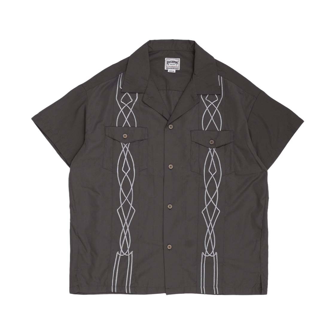 휴스턴 재팬 코드 엠브로이더리 SS 셔츠 체스트 포켓 차콜 41204(Houston Japan Cord Embroidery SS Shirt Chest Pocket Charcoal 41204)