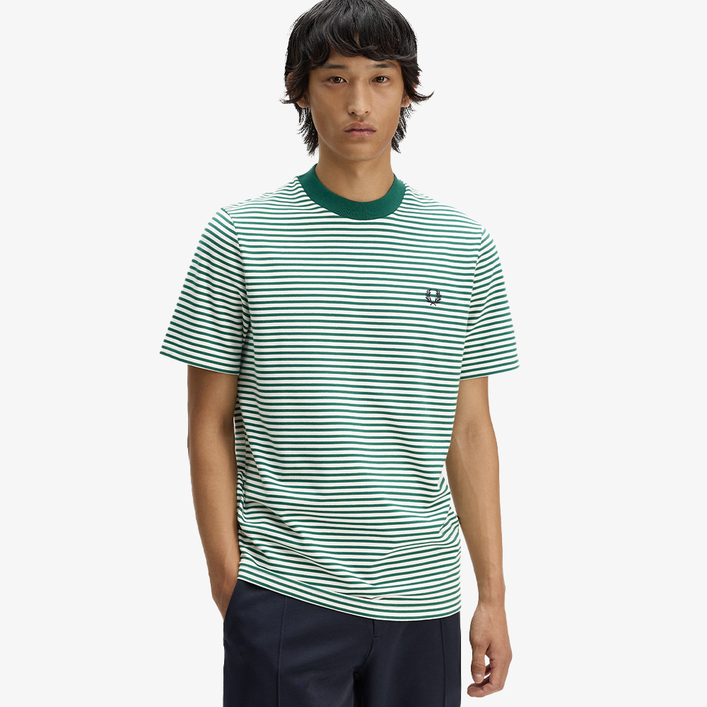 프레드페리 파인 스트라이프 헤비웨이트 티셔츠 스포츠그린(Fred Perry Fine Stripe Heavy Weight T-Shirt Sport Green) - 3