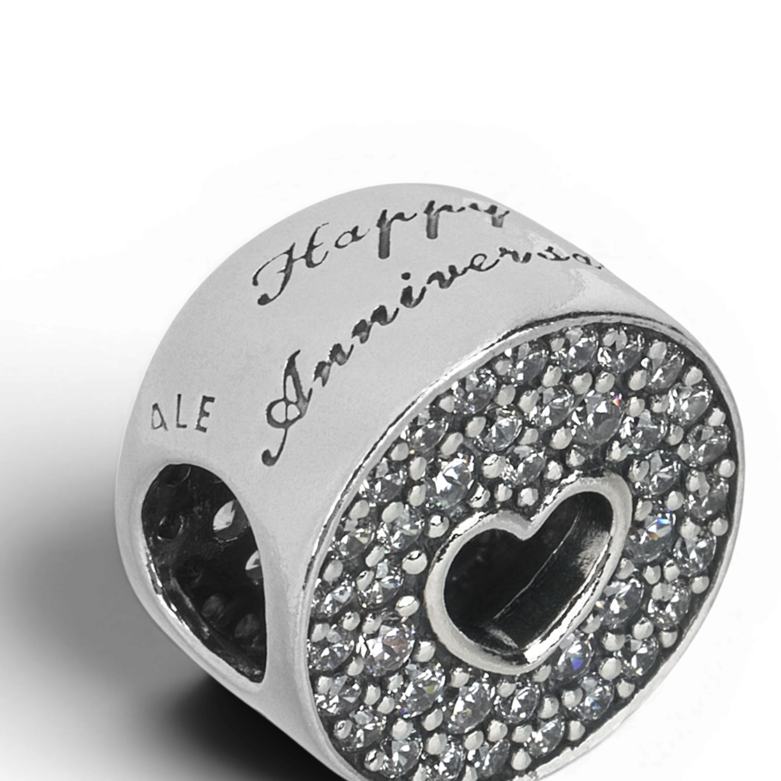 (W) 판도라 파베 앤 하트 애니버서리 참 스털링 실버 클리어((W) Pandora Pave and Heart Anniversary Charm Sterling Silver Clear) - 2