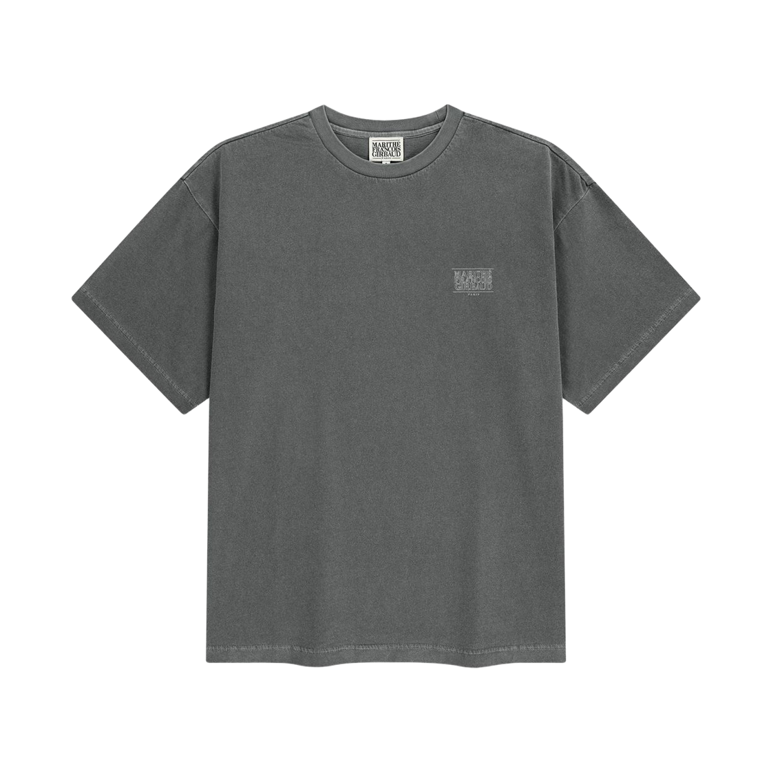 마리떼 프랑소와 저버 아웃라인 클래식 로고 다잉 오버사이즈 티셔츠 차콜(Marithe Francois Girbaud Outline Classic Logo Dyeing Oversized T-Shirt Charcoal)
