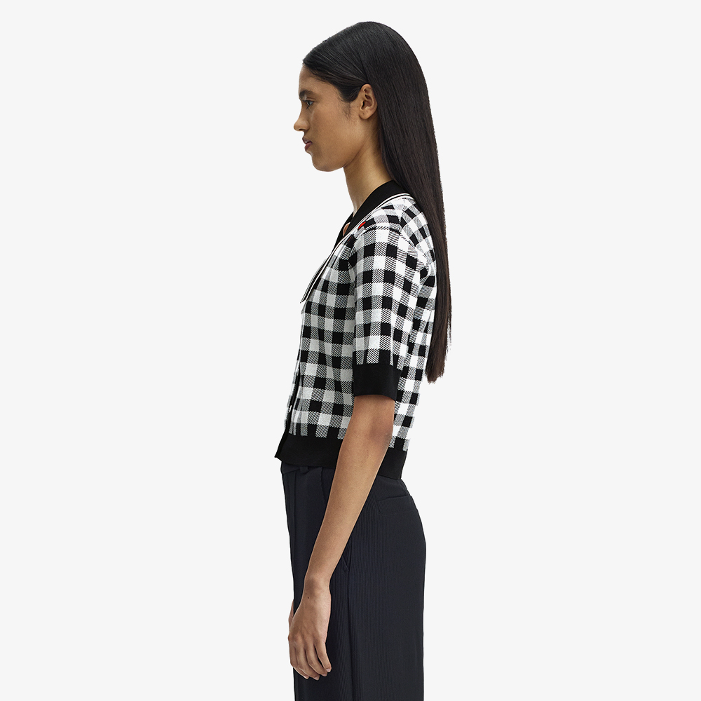 프레드페리 x 에이미와인하우스 깅엄 니트 셔츠 블랙(Fred Perry x Amy Gingham Knitted Shirt Black) - 2