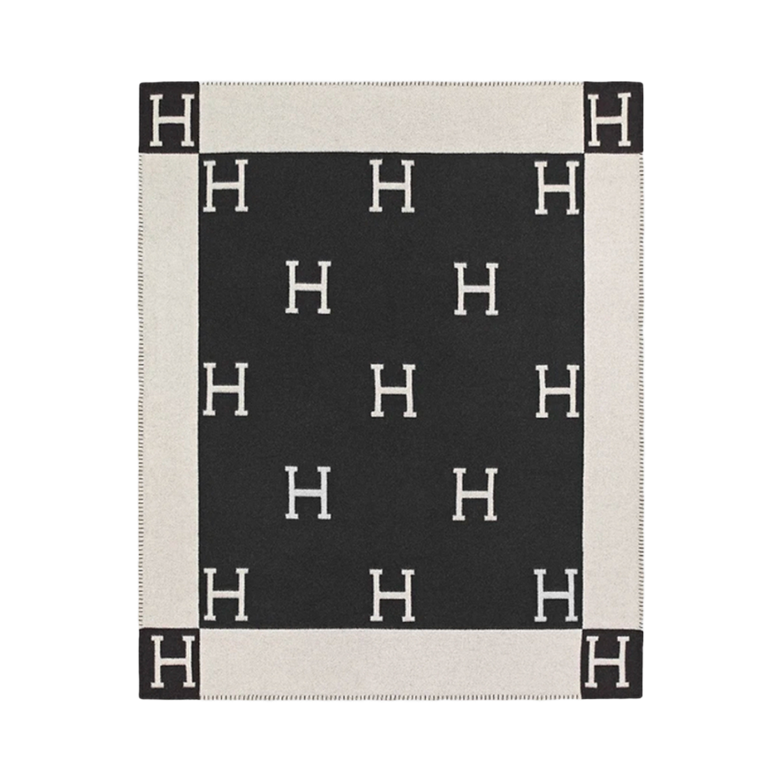 ITQNPEKW7KBE Hermes Avalon Throw Plaid Gris Fonce