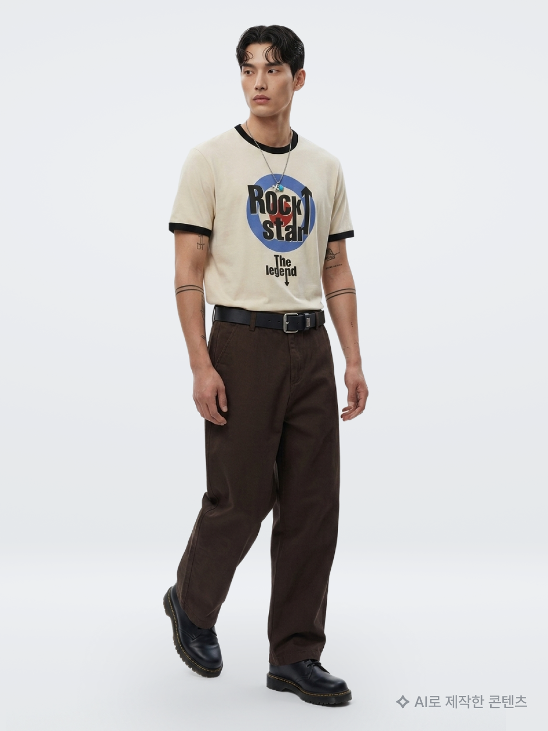 Kapital 12G Crochet Knit Tennessee Aloha Polo Black, (W) Diesel B-1DR 25 Leather Belt with Enamelled Buckle Black 착용 스타일 - 3