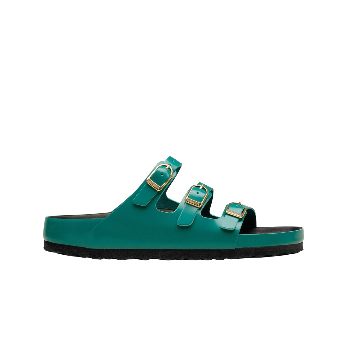 1031920 (W) Birkenstock Florida Exquisite High Shine Dark Teal Black - Narrow