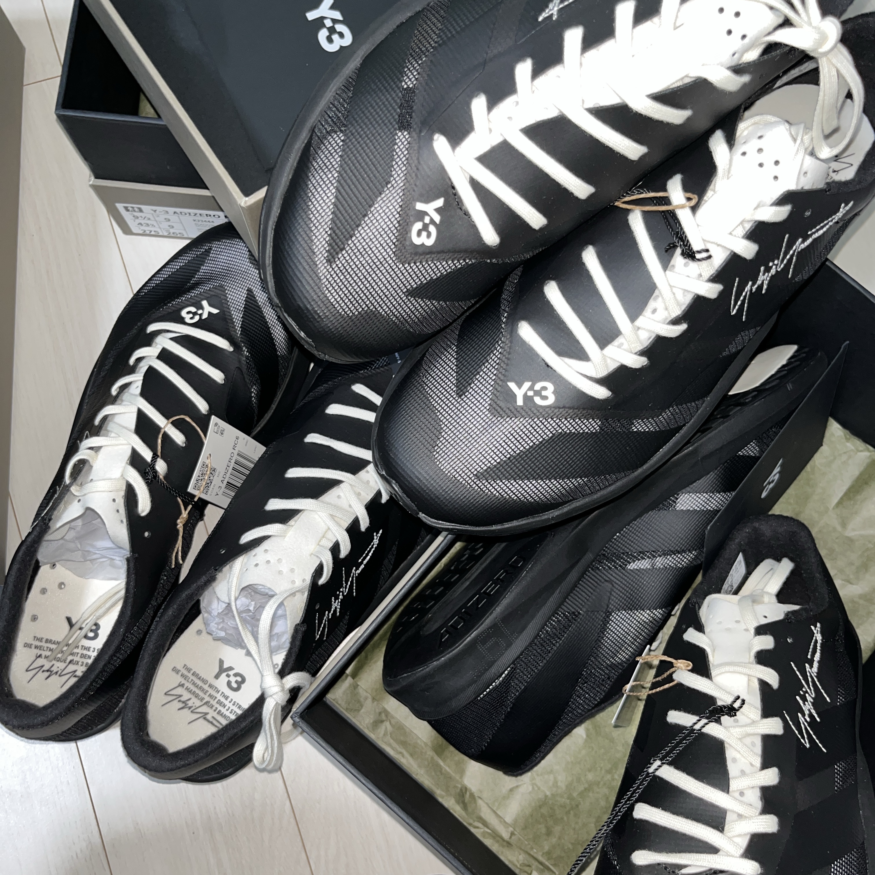 Y-3 Adizero RC6 Black Off White 착용 스타일
