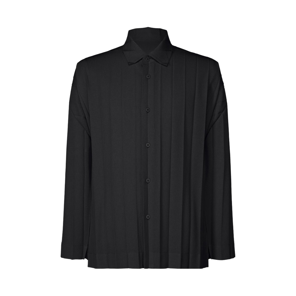 HP66-FJ176-15 Homme Plisse Issey Miyake Edge Ensemble Shirt Black