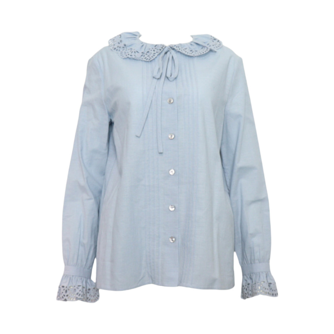 ITRJIK6J8685 Celine Light Blue Cotton Women Shirt 2B556122I