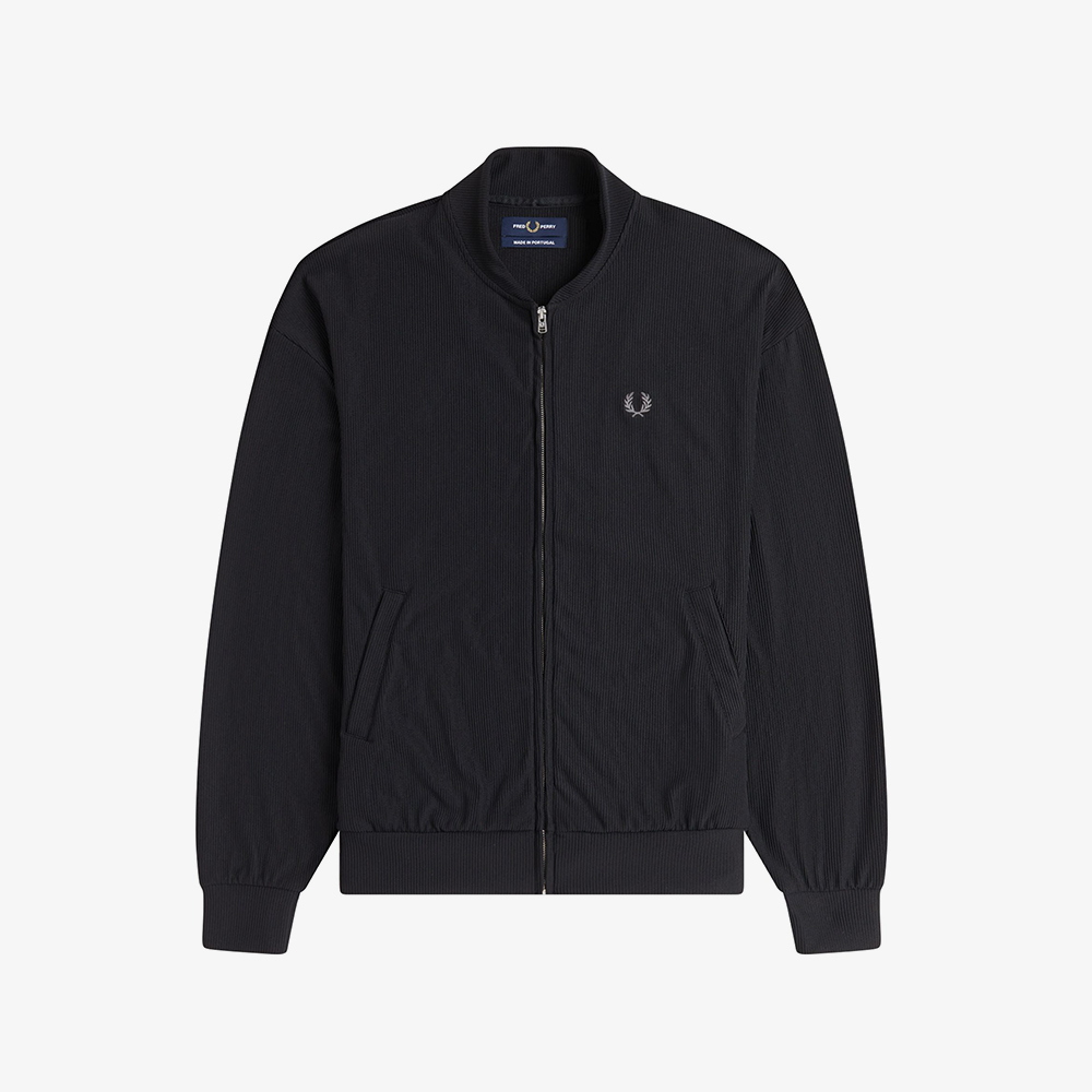 프레드페리 우먼즈 립 트리코트 보머 재킷 블랙(Fred Perry Womens Rib Tricot Bomber Jacket Black) - 5