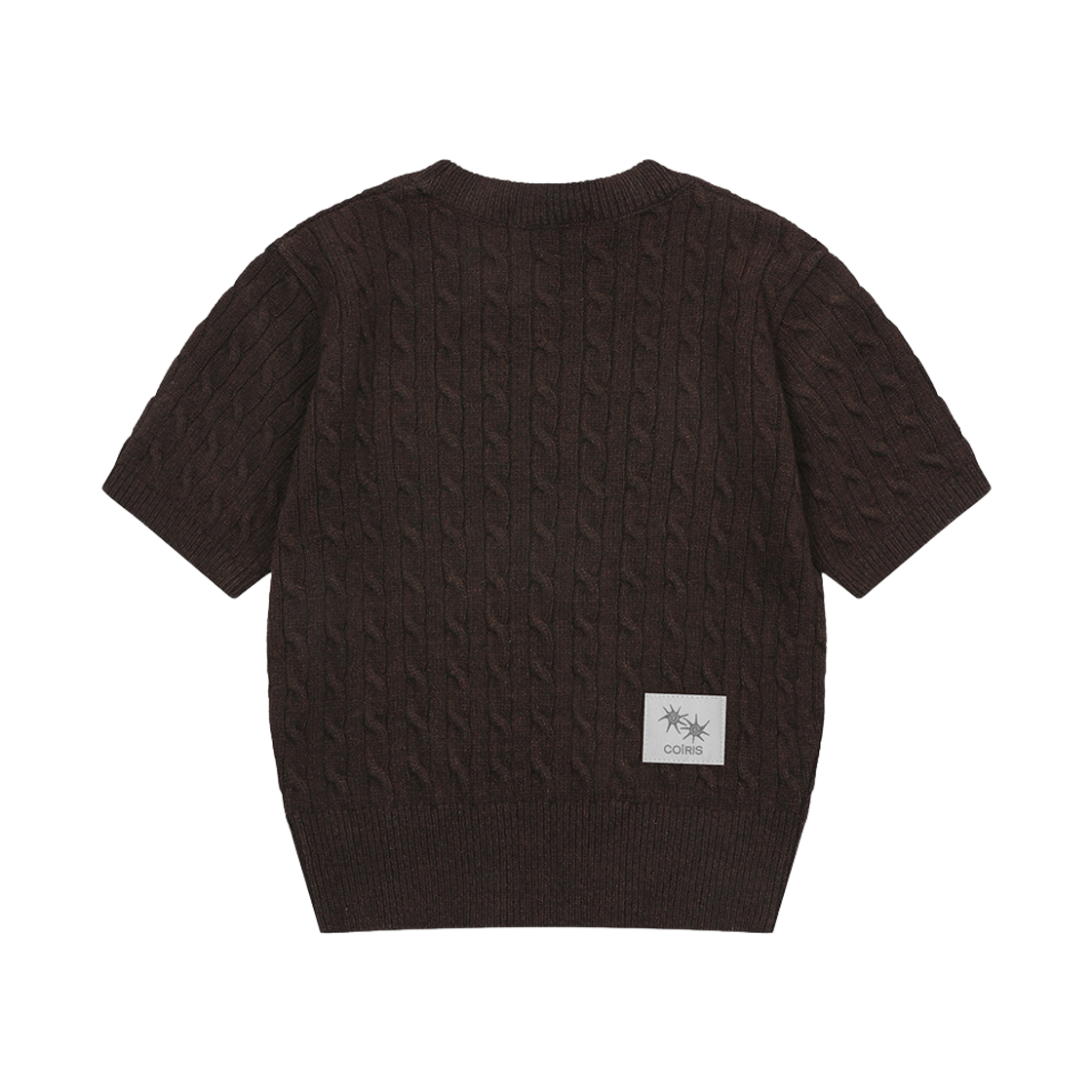 코이리스 세린 스몰 로고 반팔 케이블 니트 브라운(Coiris Serin Small Logo Cable Half Knit Brown) - 2