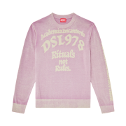 Diesel Treated Cotton Jumper with Slogan Lilac