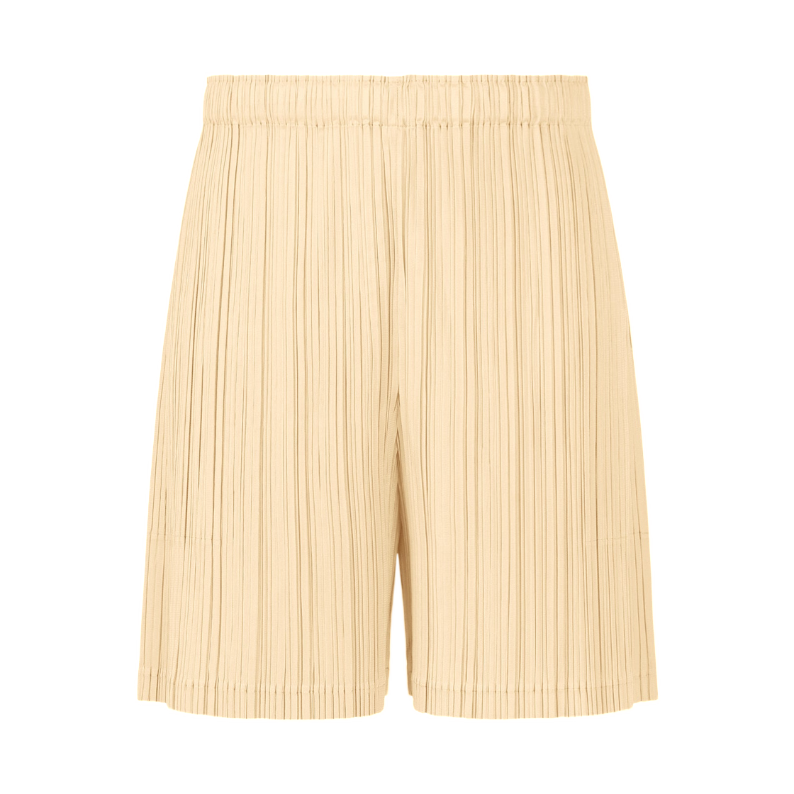 PP61-JF411-39 (W) Pleats Please Issey Miyake Loop Bottoms Shorts Light Beige