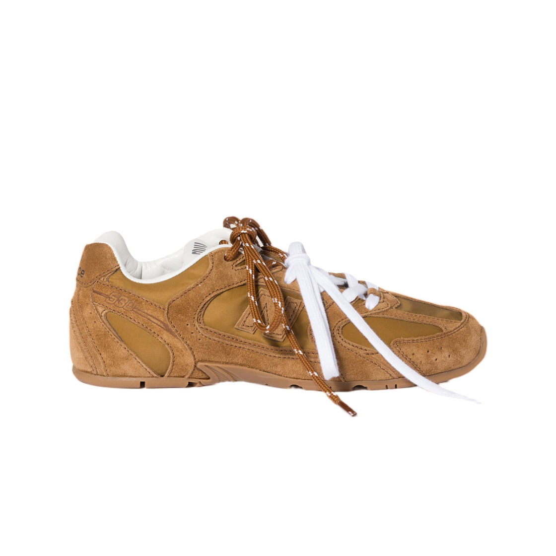 5E165E-D7R-F0044 (W) New Balance x Miu Miu 530 SL Technical Fabric and Suede Sneakers Beige