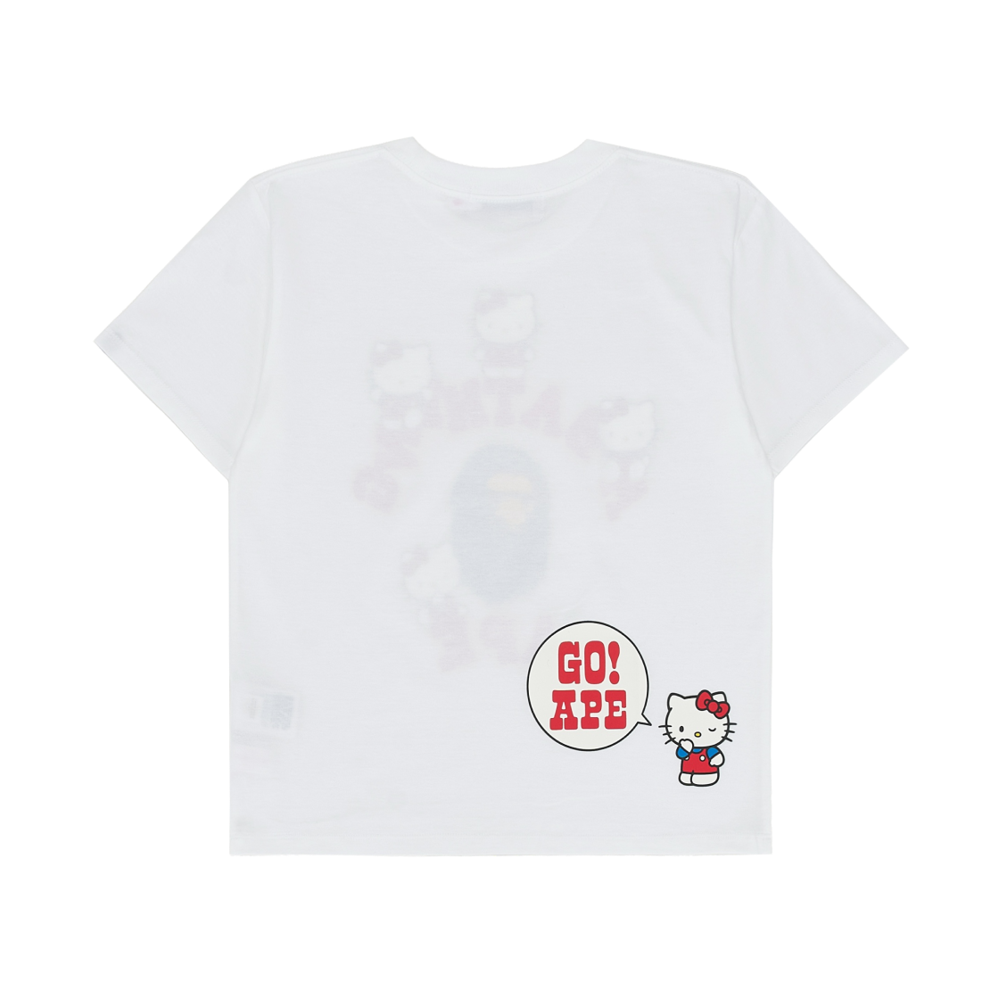 (W) 베이프 x 산리오 캐릭터즈 컬리지 미니 티셔츠 화이트((W) BAPE x Sanrio Characters College Mini T-Shirt White) - 2