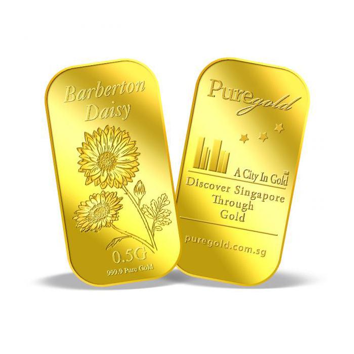 퓨어골드 24K 순금 싱가폴 프리미엄 골드바 1g 거베라(puregoldsg Barberton Daisy 0.5g Gold Bar) - 2