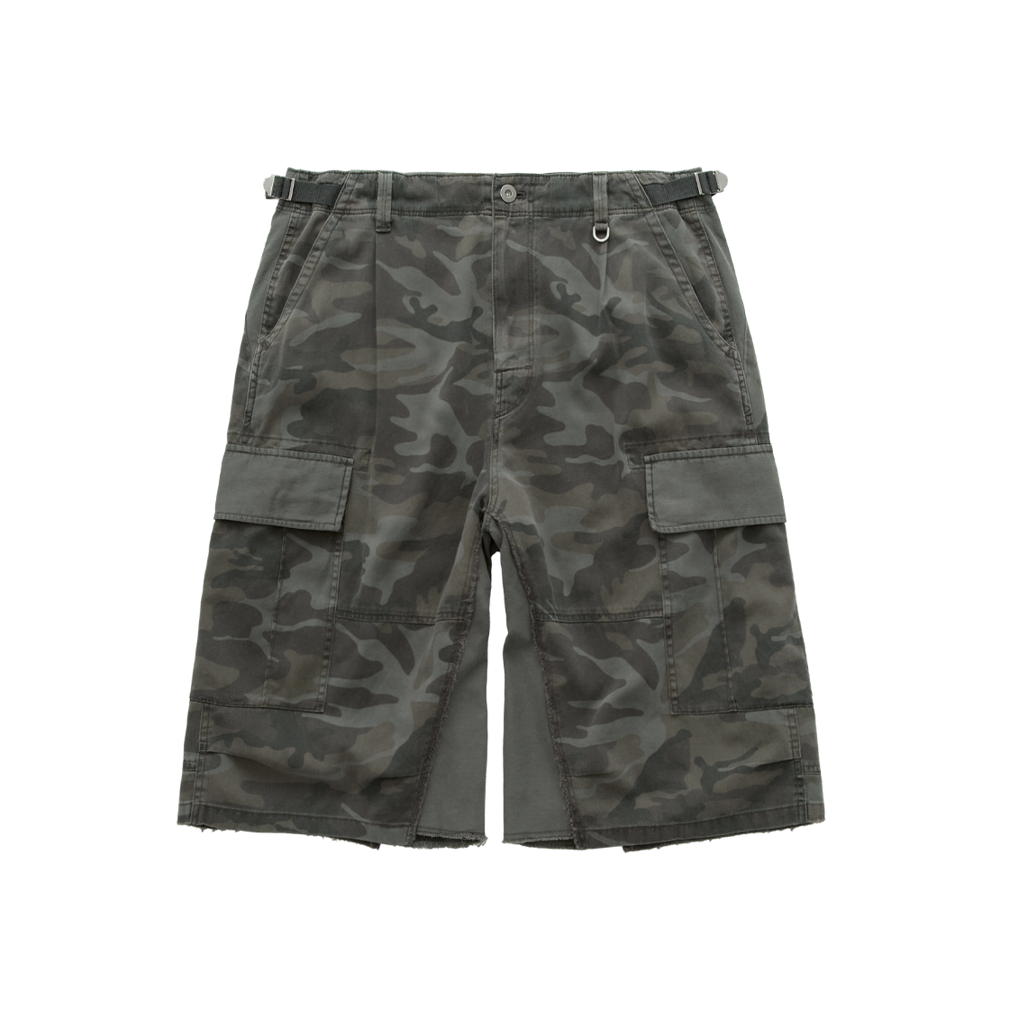 폴리테루 카고 버뮤다 팬츠 카모 올리브(Polyteru Cargo Bermuda Pants Camo Olive)
