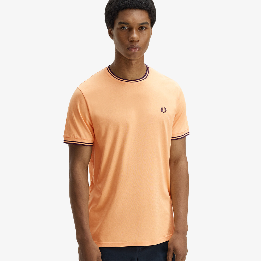 프레드페리 트윈 팁 티셔츠 피치 프렌치네이비(Fred Perry Twin Tipped T-Shirt Peach French Navy) - 3
